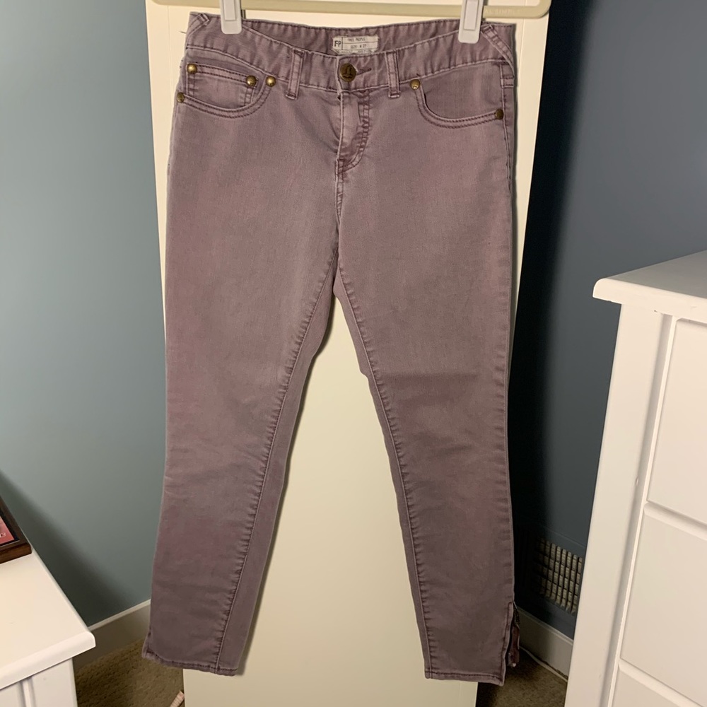 Free People Washed Purple Skinny Jean - Size 27